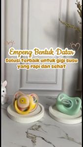 Dot Bayi Empeng Bayi Silikon Gepeng Datar BPA FREE Silicone Baby Pacifier Dengan Kotak BB14