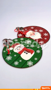 Bola Natal Gantung Foam 30x25cm (V09) | Hiasan Dinding Natal Lucu | Dekorasi Santa dan Snowman