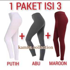 SPESIAL...!!! 1 PAKET ISI 3 / CELANA LEGGING JERSEY STANDART JUMBO CELANA LEGGING WANITA SEWASA / CELANA LEGGING POLOS PANJANG /