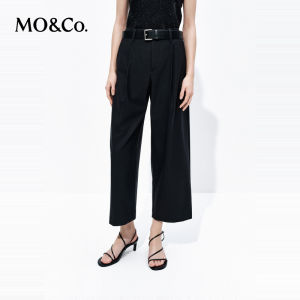 MO&Co. | Summer Low-Rise Flared Cropped Pants Black Business Casual