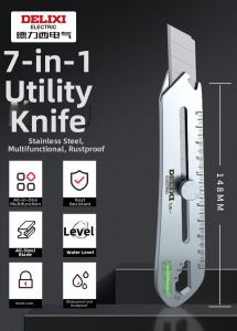 DELIXI Electric | Aluminum Stainless Utility Knife Wallpaper Cutter Pencil Sharpener