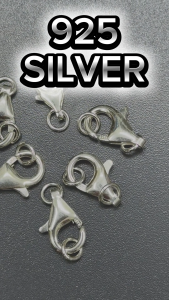 Beads Original Sterling Silver 925 Lobster Clasps DIY Mask Chain Extender Necklace Bracelet Hook Accessories 5x9/7x11mm Lobster Claw with Ring