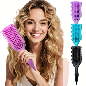 Bouncy Curling Hair Styling Comb (1 Piece) Household Massage Hairbrush Wet and Dry Styling Comb.