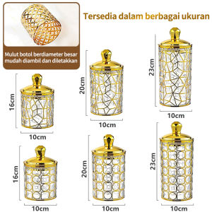 Toples mewah aesthetic Toples Snack emas Toples Aesthetic Mewah Toples Gold Toples Aklirik Kedap Udara Gold Emas Toples List Gold Mewah Toples Penyimpanan Makanan Toples Aesthetic Lebaran 1 Set