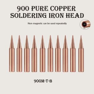 10 - Piece Copper Soldering Iron Tip Set Multi - Shape for Electronics & Hardware Welding