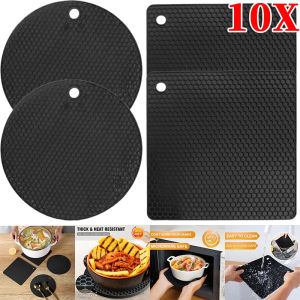 10/5pcs Multipurpose Silicone Mat / Anti-Scalding Honeycomb Insulation Microwave Mats / Kitchen Placemat Pot Pad Holder