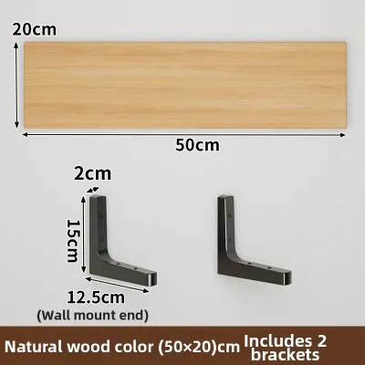 Wall-Mounted Shelving Wooden Board 1-Piece Bookshelf Floating Finish-Free
