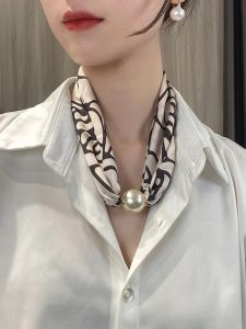 Khăn Choàng Lụa Thời Trang Mùa Hè 2024 Cho Nữ Có Khóa Từ Vòng Cổ Chống Nắng Đa Năng Phong Cách Hàn Quốc Khăn Choàng Lụa