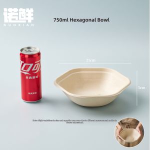 NUOXIAN | Disposable Hexagonal Sugarcane Meal Box