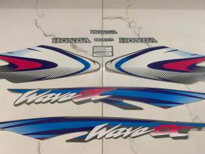 Bộ tem honda Wave anpha lốc trắng 2004 màu môn hàng nhập Thái Lan 3 lớp chất lượng cao dành riêng cho dòng xe này màu sắc cực đẹp giá bán cực tốt bán lẻ như bán sỉ