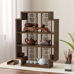 Traditional Style Display Shelf Small Antiquarian Bookcase