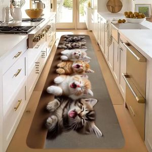VIKAMA Hoạt Hình Dễ Thương Cho Thú Cưng Chó Chạy Bộ Thảm Chống Trơn Trượt Có Thể Giặt Được Dài Thảm Trải Sàn Trong Nhà Trang Trí Nhà Bếp Hành Lang