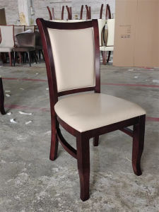 New Chinese Style Minimalist Solid Wood Chair Soft Bag Dining Chair with Backrest Household Hotel Box Dining Chair Leather PU Chair