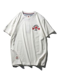 Retro American Cotton Embroidered T-Shirt Mens Short Sleeve New Style Trendy Full Cotton Body Shirt Breathable Comfortable Fit