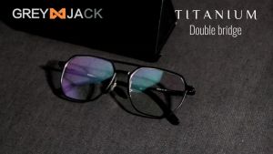 Grey Jack Frame Kacamata Titanium Model Aviator Kotak Ringan Stylish Fashion Pria Wanita Bisa Minus 20239