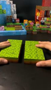 ใหม่ล่าสุด ของเล่น มายคราฟ magnetic ตัวต่อมายคราฟ แม่เหล็กสแควร์ บล็อกตัวต่อแม่เหล็กเด็ก DIY