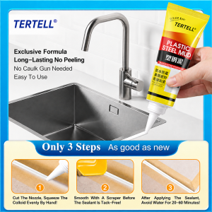 White Plastic Steel Mud Bathroom Toilet Waterproof and Mildew Proof Tile Grout Sealant Caulking Glue Sealing Kitchen Sink Dedicated Strong Adhesive/Fast Dry/No Cracking Tile Gap Filler Waterproof Sealant 防霉封边胶套装 美縫劑