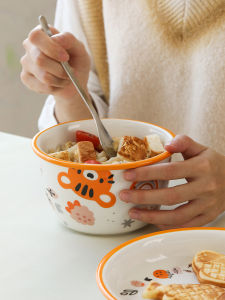 LOTUS BLUE | Aesthetic Child-Friendly Tiger Year Lotus Design Microwave-Safe Bowl