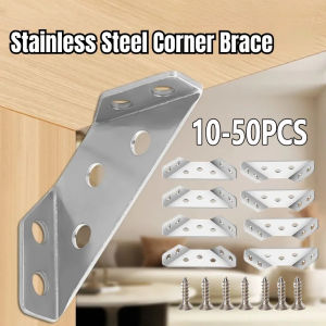 50/30/20 Sets Furniture Corner Brackets / Frame Triangle Support / Heavy Stainless Steel Corner Brace with Screws