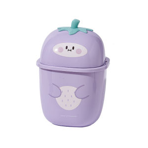 Desktop Trash Can Flip Cover Style High Aesthetic Value Storage Tube Mini Cute Paper Basket for Living Room Home Office Dormitory