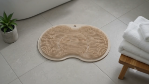 Premium Silicone Foot Massage Shower Mat Comfortable Anti-Slip Bath Mats in Yellow Pink Blue Gray Beige