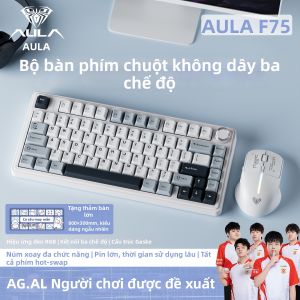 AULA | Bộ Bàn Phím Cơ Không Dây 2.4G Bluetooth Tri-Mode và Chuột Tùy Chỉnh cho Gaming