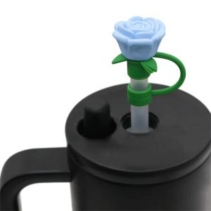 Nắp Đậy Bằng Silicon Chịu Nhiệt Chống Bụi Hình Hoa Hồng Dành Cho Cốc Stanley Đường Kính 9-10mm Phụ Kiện Bình Nước Tái Sử Dụng
