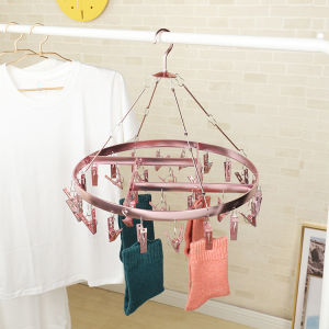 Balcony Sock Bra Tool Space Aluminum Alloy Disc Clothes Hanger Multi-Clip Household Socks Rack Socks Rack