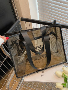 กระเป๋าใส่เครื่องสำอางแบบใสความจุขนาดใหญ่ กันน้ำ กระเป๋าใส่ของแบบพกพาสำหรับผู้หญิง แฟชั่นระดับไฮเอนด์ กระเป๋าใส่ของสำหรับไปชายหาด กระเป๋าใส่ของสำหรับว่ายน้ำ กระเป๋าใส่ของสำหรับออกกำลังกาย