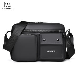 LouisWill Mens Shoulder Bag Fashion Waterproof Messenger Bag Phone Bag Simple Casual Bag Large Capacity Cross Body Bag Lightweight Leisure Sport Street Bag