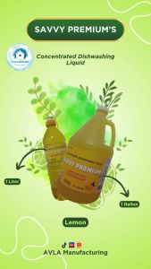 SAVVY PREMIUM Concentrated Dishwashing Liquid Lemon 1 Liter