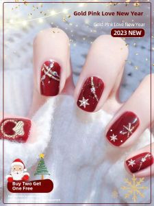 CHUBEISHI | Mác Dán Móng Tay Ngắn Đỏ Elegance