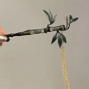 Elegant Long Womens Bamboo Stem Hairpin in Rich Green Perfect for Cheongsam Updos Traditional Chinese Fashion Accessory