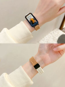 Uhada Knitted NFC Version Smart Sports Bracelet for Huawei Band 7/8/10 Womens Fashion Color Block Autumn Winter New Model