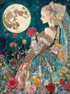 500/1000/1200/2000PCS Jigsaw Puzzle Beauty Girl With Flowers Woman Portrait Floral Art For Adults Family Fun Brain Teaser Gift