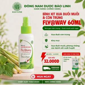 [Combo 2 Chai 60ml] Bình Xịt Xua Đuổi Muỗi Và Côn Trùng Fly@way Đông Nam Dược Bảo Linh Chiết Xuất Từ Các Thành Phần Thảo Dược Tự Nhiên An Toàn Cho Cả Gia Đình