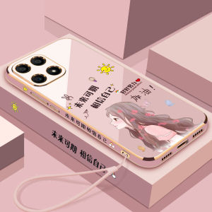 Huawei Honor X30i Silicone Case Full Cover 5G Anti-Fall Soft Shell Womens Fashion Creative YAN Straight Edge ANOO Personality