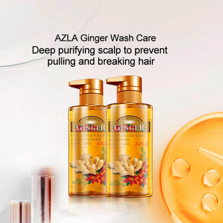 100% Original AZLA Ginger Hair Shampoo Anti Hair Loss Nourish Hair Fast Growth Shampoo Oil Control Anti-Dandruff Repair Shampoo Scalp Treatment 500ml