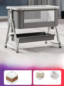 Baby Crib Portable Foldable Newborn BB Bed Portable Bassinet Milk Spilt Prevent Dual-Use Babies Bed Patchwork Large Bed