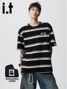 FINGERCROXX | Versatile Loose Stripe Short Sleeve T-Shirt