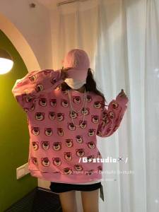 ลดราคาต่ำกว่าทุน  เสื้อหนาวลายหมีลอตโซ่  ผ้าสำลี งานสกรีน อก 44"  มี 3 สี : ชมพู  เทา  ดำ