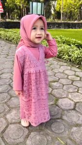 Gamis Bayi Perempuan Newborn 02 Tahun & Rompi Katun Spandek Maula Kids Wear