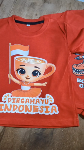 Code8.id Kaos Anak Hari Kemerdekaan Indonesia Dirgahayu 17 Agustus Motif Kartun Keren 1 - 10 Thn