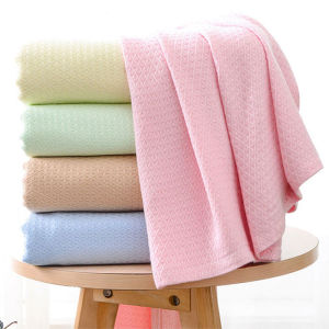 Diamond Pattern Bamboo Fiber Sofa Throws Blankets Cool Feeling Air-conditioned Bed Blanket Bedspraed