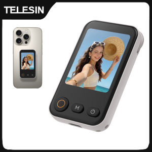 Telesin | TELESIN Magnetic Selfie ZOOM Control Mini Monitor Screen Vlog Selfie For iPhone Android Iphone Wireless Remote for MagSafe