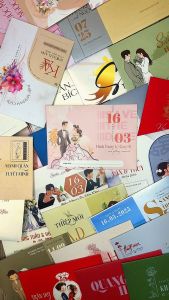 BTN101-330 - Thiệp cưới dạng ngang 17.6x12.6cm chất liệu Giấy Kem NK230g