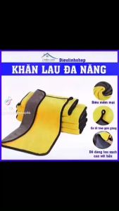 Khăn Lau Đa Năng 2 Mặt Vàng - Xám Siêu Thấm Cực Dày Không Đổ Lông Chuyên Dụng Cho Ô Tô Xe Hơi Tramanhshop