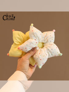 ริบบิ้นยางยืดลายจุดและดาวสไตล์เกาหลีสำหรับผู้หญิง ยางยืดหัวเข็มขัดหนา 2025 รุ่นใหม่ เครื่องประดับผมระดับไฮเอนด์