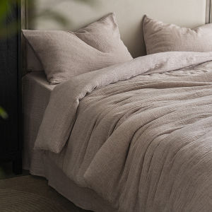 JILAIYAO | Minimal Wabi-Sabi Style Double Layer Muslin Linen Bedding Set