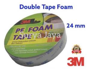 DOUBLE TAPE 3M PE FOAM PREMIUM ORIGINAL ISOLASI LAKBAN BB BUSA 23MM x 4.5M